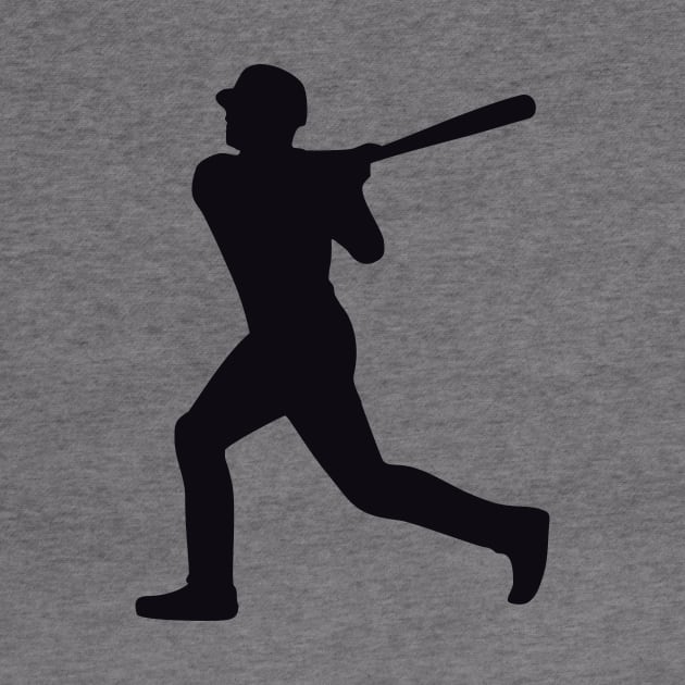 Baseball Player Silhouette - Black by XOOXOO